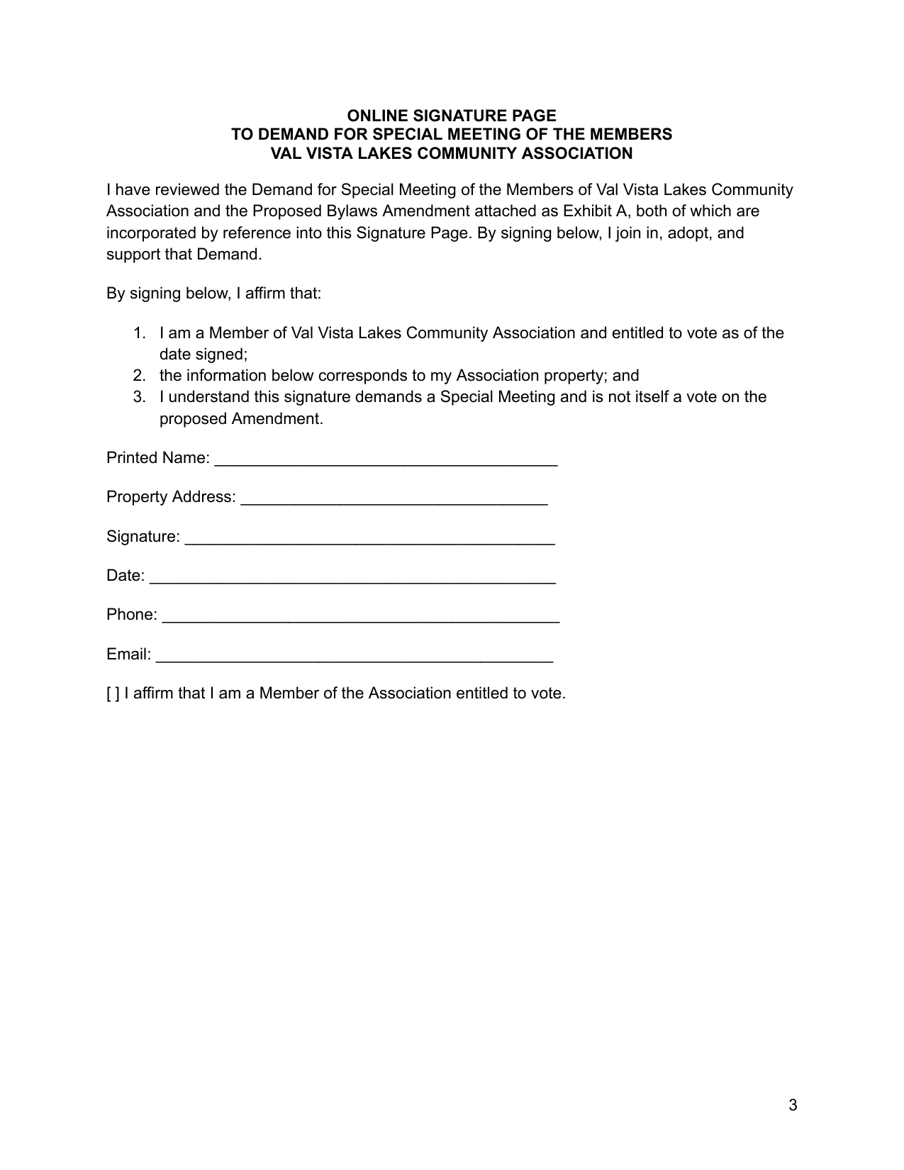 Demand for Special Meeting page 3