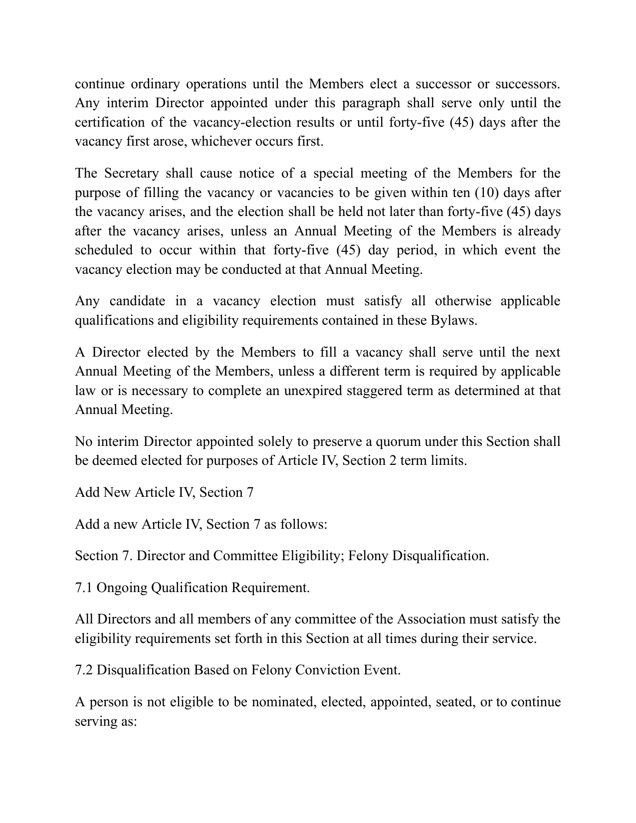 Proposed Bylaws Amendment page 2